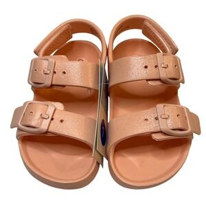 Cat & Jack Kids Size 7 Pink Glitter‎ Adjustable Strap Sandals